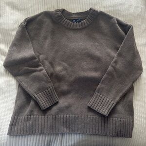 GAP 100% Cotton Taupe Crewneck Sweater